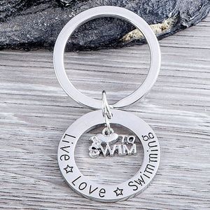 Swim Keychain, Swim Jewelry, Swimmer Jewelry